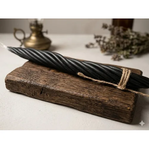 Скрутка чорних воскових свічок для відпалу (13 шт.) — ручна робота